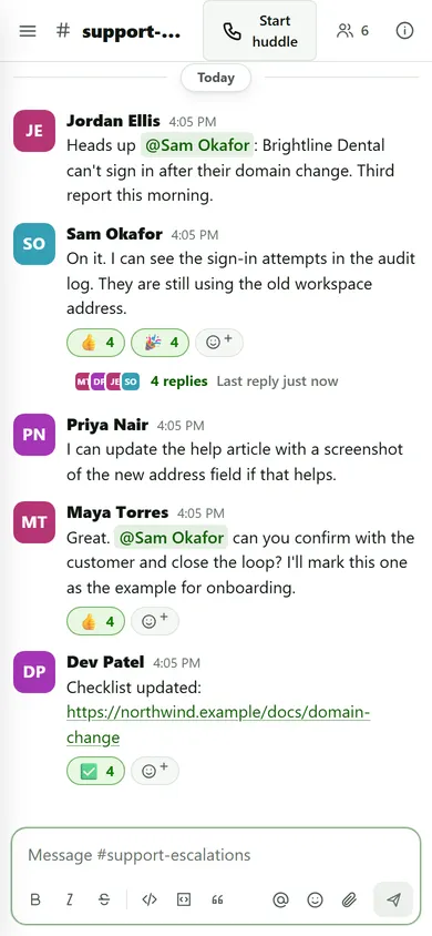 The same CM Chat conversation on a phone